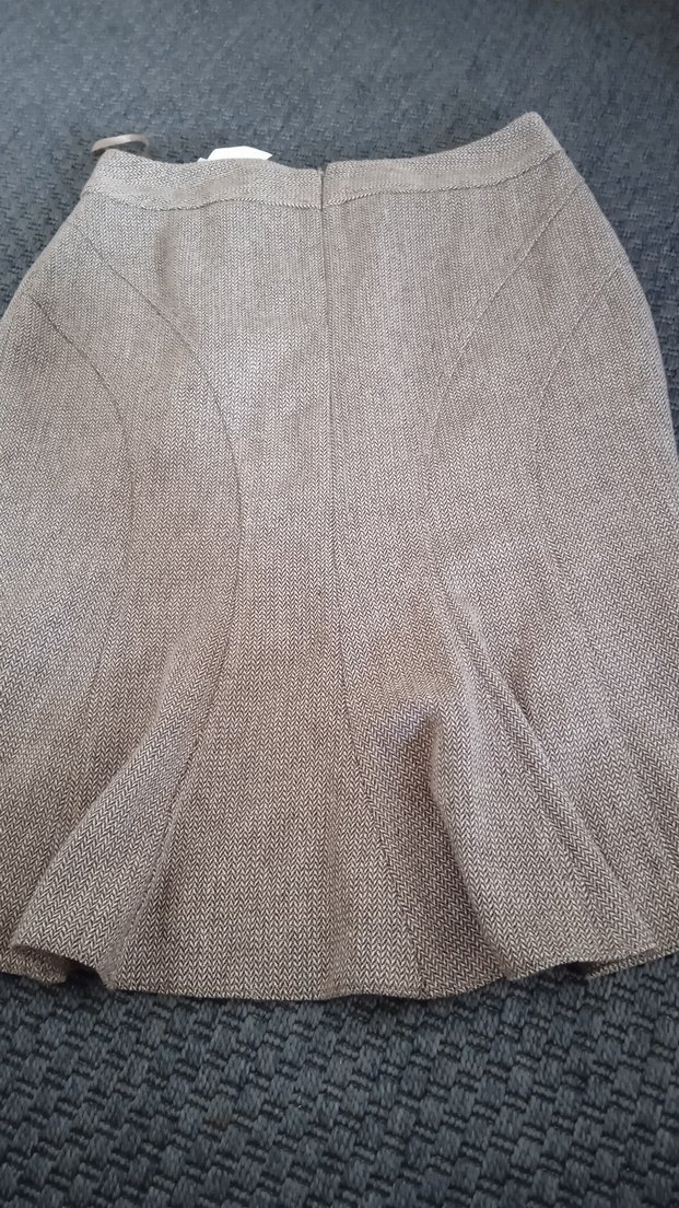 valonlu Kahverengi Midi Etek - Görsel 3