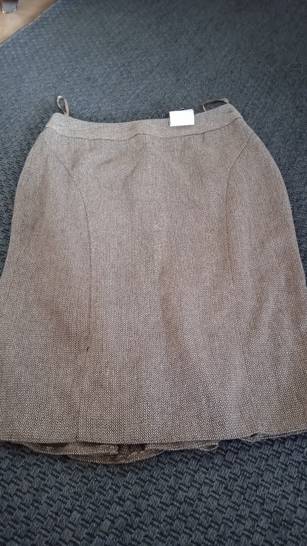 valonlu Kahverengi Midi Etek - Görsel 2