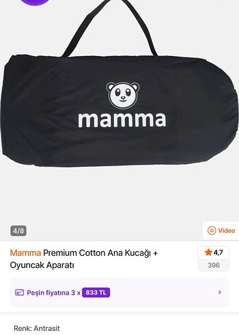 Beden Mamma Premium Pamuklu Ana Kucağı + Oyuncak Aparatı