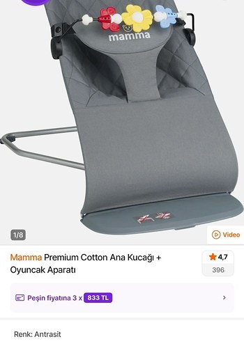 Mamma Premium Pamuklu Ana Kucağı Antrasit