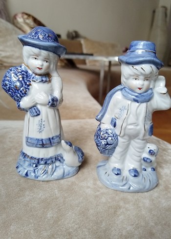 American Vintage Pastel Mavi Figürin Seti