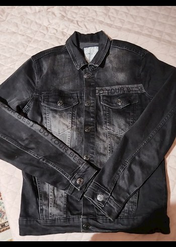 s Beden siyah Renk Düğmeli Siyah Denim Ceket
