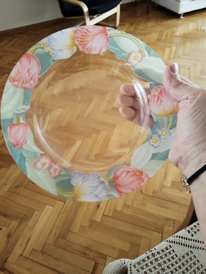 Çiçek Desenli Çok Renkli Tabak Seti - Görsel 3