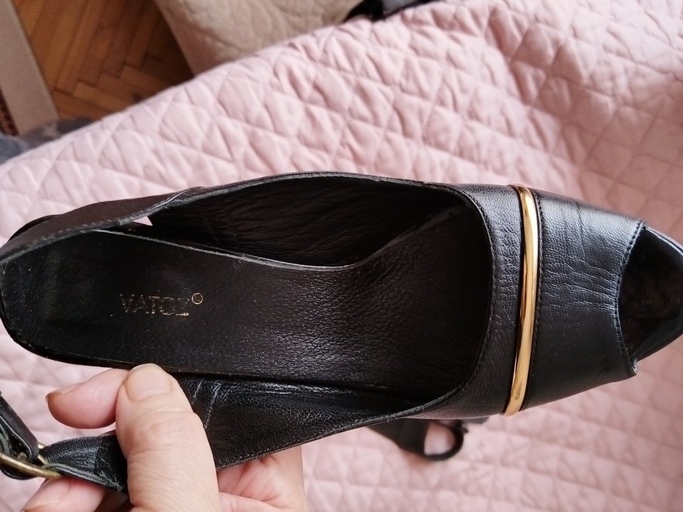 Klasik hakiki Siyah Deri Topuklu Kadın Ayakkabı - Görsel 4