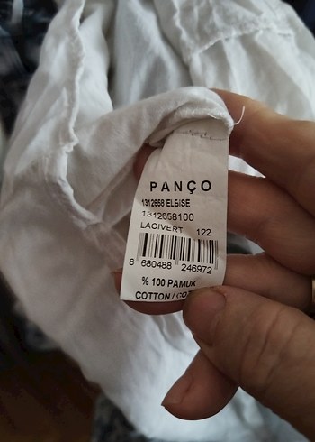 Kız Çocuk Mavi Gri Bağlama Desenli Salaş Elbise - Görsel 4