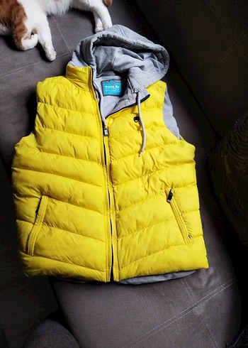 Sarı Kapitone Fermuarlı Erkek Çocuk Yelek - Görsel 5