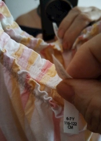 Pembe Çizgili Bohem Kız Elbisesi - Görsel 4