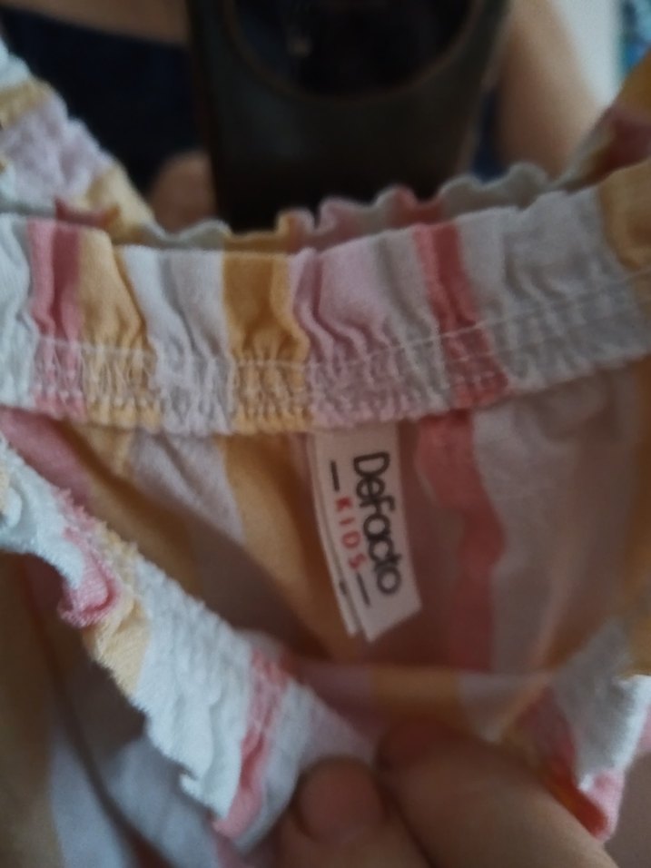 Pembe Çizgili Bohem Kız Elbisesi - Görsel 2