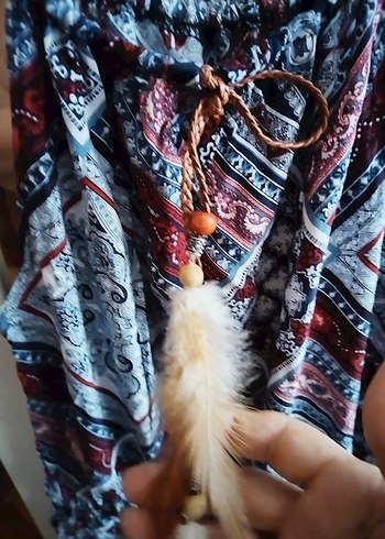 Bohem Çok Renkli Kısa Tulum Püsküllü - Görsel 3