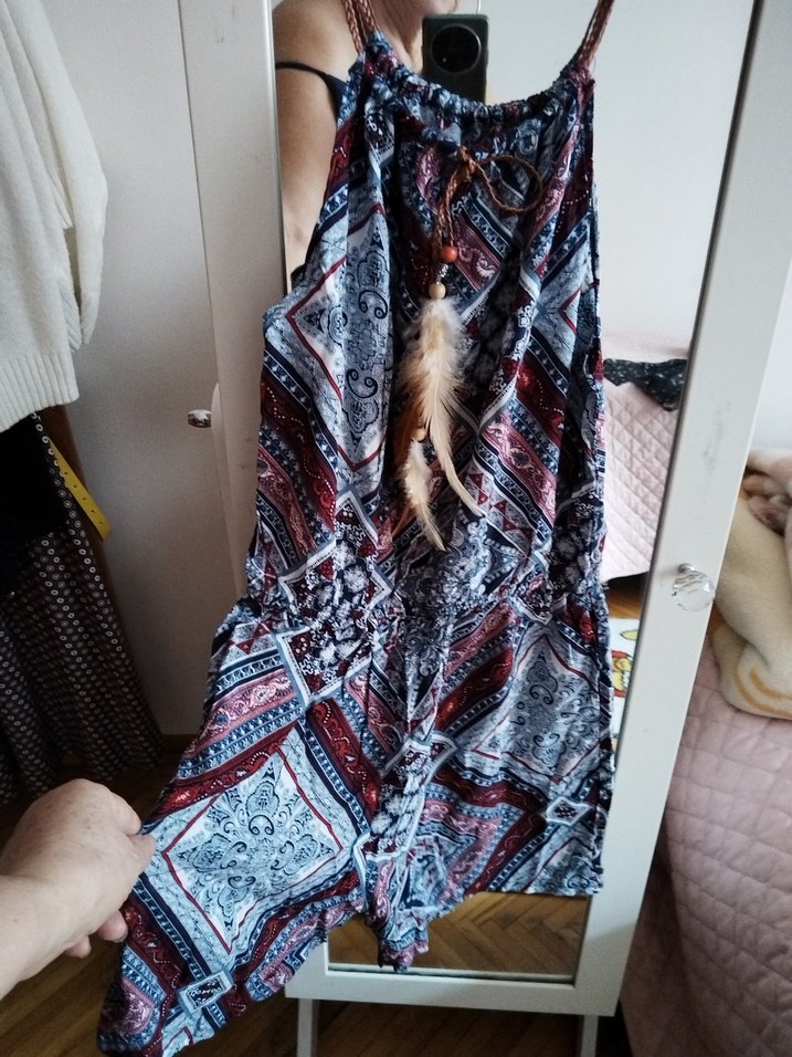 Bohem Çok Renkli Kısa Tulum Püsküllü - Görsel 2