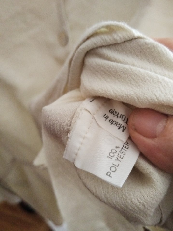 Kadın Beyaz Keten Düğmeli Gömlek - Görsel 3