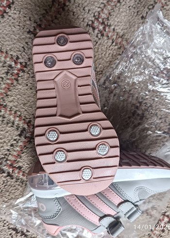 Kız Çocuk Gri Adidas Spor Ayakkabı Velcro - Görsel 7