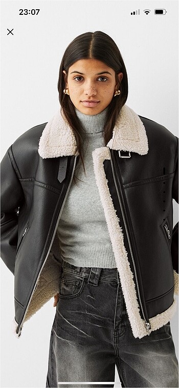 m Beden Bershka deri ceket