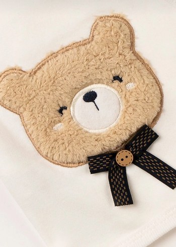 Bebek Erkek Beyaz Nakışlı Hastane Kıyafeti - Görsel 3