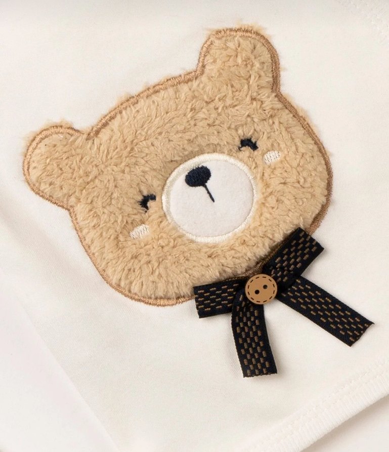 Bebek Erkek Beyaz Nakışlı Hastane Kıyafeti - Görsel 3