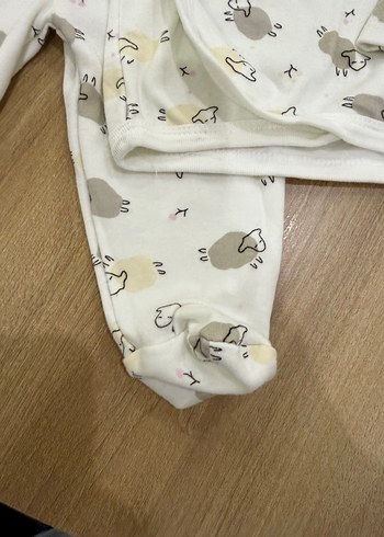 6 Ay Beden beyaz Renk Hellobaby Uzun Kollu Takım