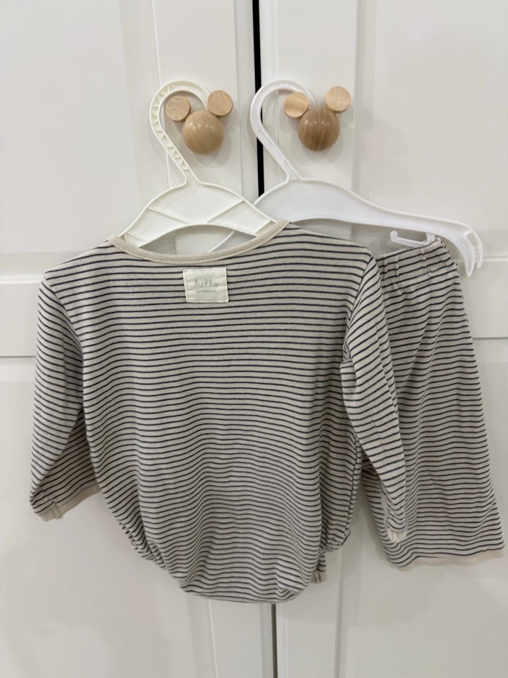 H&M Bej Çizgili Takım - Görsel 4