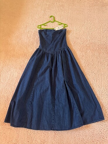 ZARA straplez kot elbise