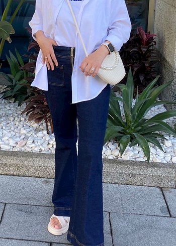 Trendyol & Milla Koyu Mavi Yuksek Bel Denim Pantolon