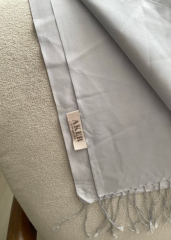 bus gri İpek Dokulu Şal - Görsel 2