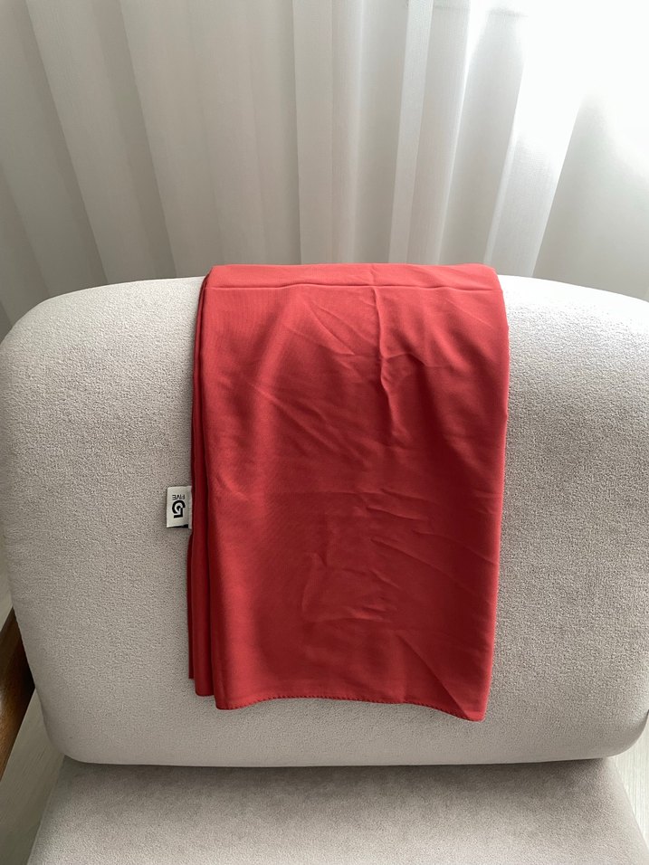 Kiremit rengi şifon şal - Görsel 2