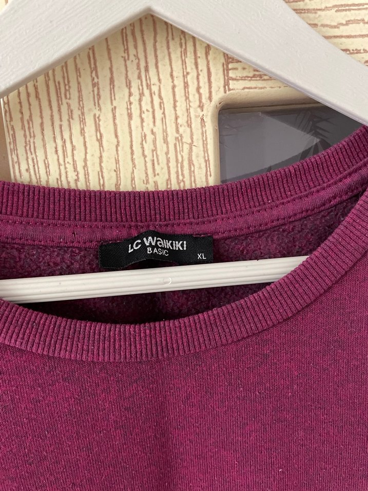Bordo Kadın Sweatshirt - Görsel 3