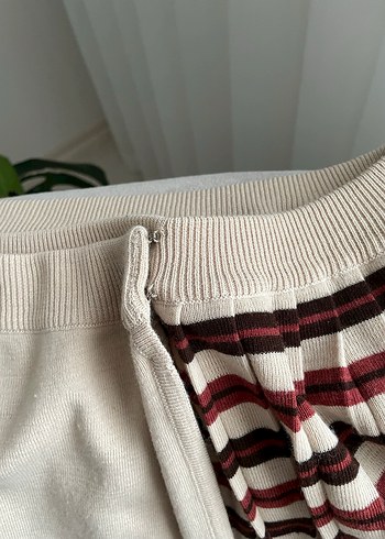 Nakışlı Pilili Bohem Midi Triko Etek - Görsel 4