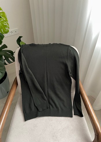 Haki Boğazlı erkek Kazak - Görsel 2