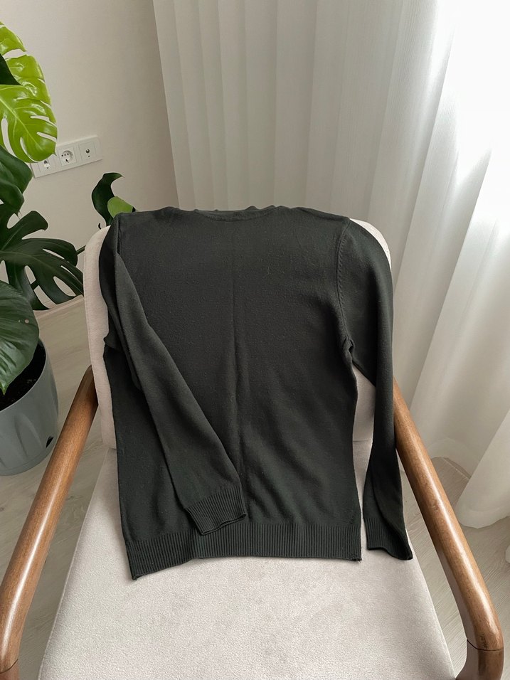 Haki Boğazlı erkek Kazak - Görsel 2