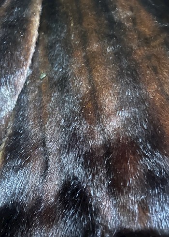 Kahverengi Uzun Suni Kürk Kadın Kaban - Görsel 5