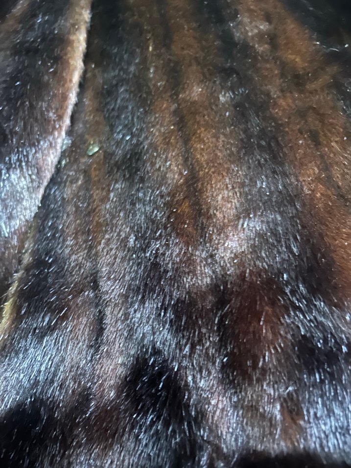 Kahverengi Uzun Suni Kürk Kadın Kaban - Görsel 5