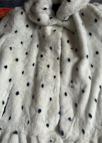 Kadın Puantiyeli Uzun Yapay Kürk Mont - Görsel 4