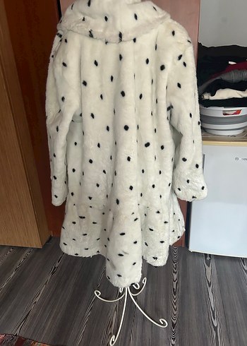 Kadın Puantiyeli Uzun Yapay Kürk Mont - Görsel 2