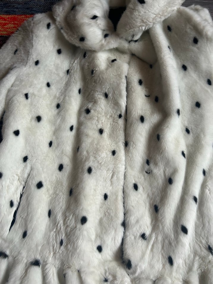 Kadın Puantiyeli Uzun Yapay Kürk Mont - Görsel 4