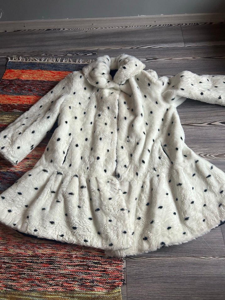 Kadın Puantiyeli Uzun Yapay Kürk Mont - Görsel 3