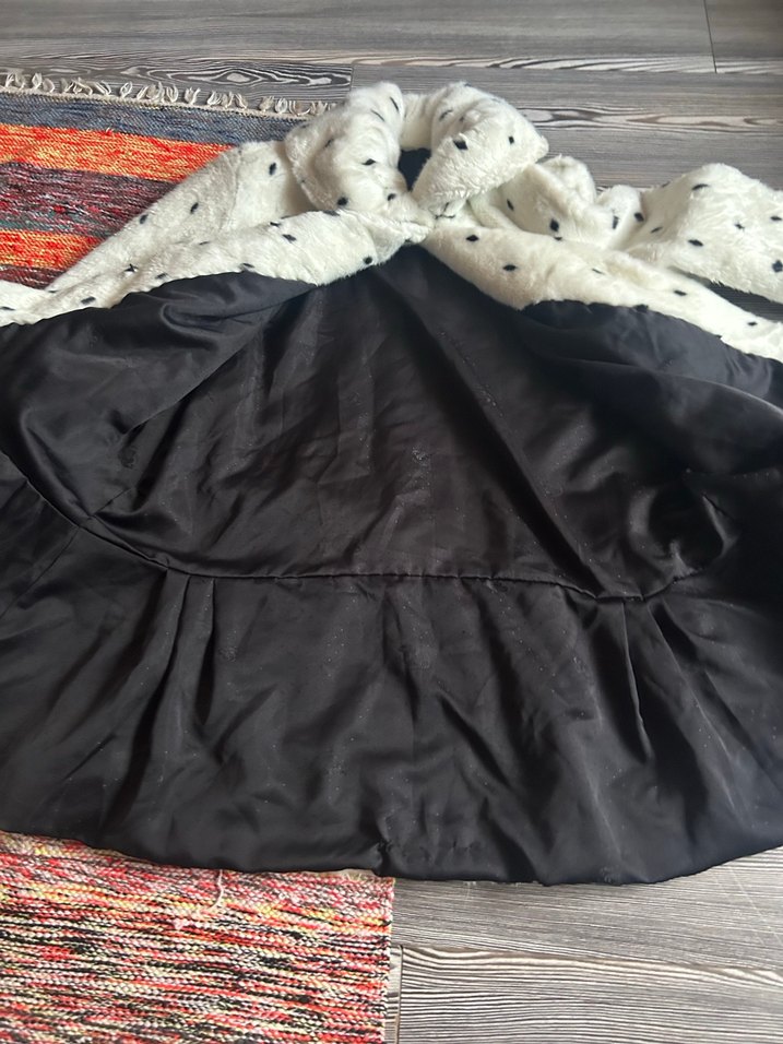 Kadın Puantiyeli Uzun Yapay Kürk Mont - Görsel 5