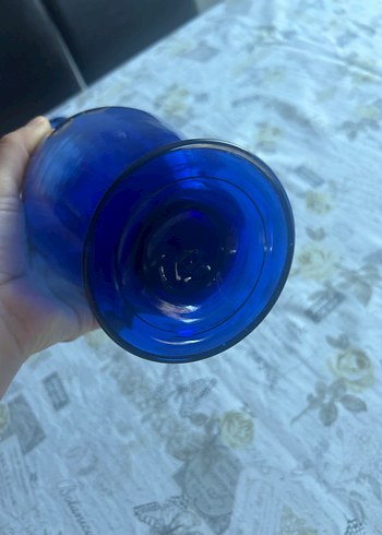 Koyu Mavi Vintage Dekoratif Vazo - Görsel 5