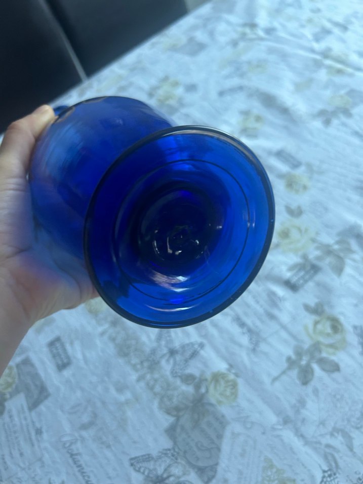 Koyu Mavi Vintage Dekoratif Vazo - Görsel 5