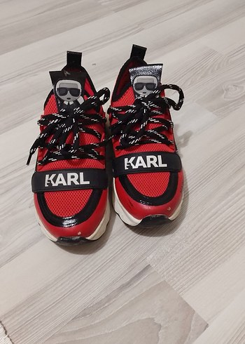 Karl Lagerfeld Karl Kirmizi Siyah Spor Ayakkabi