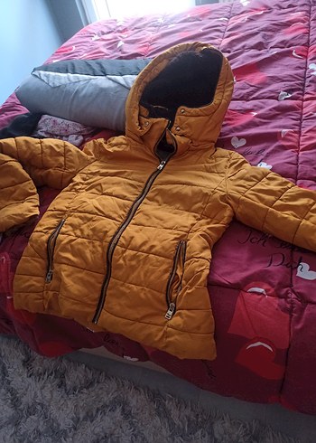 LTB Hardal Sarisi Kapusonlu Kullanilmis Mont