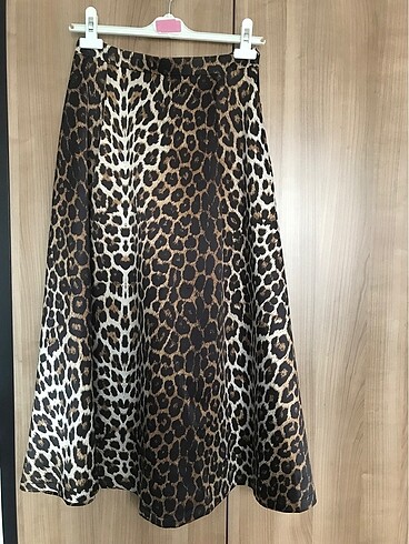 Koton marka leopar saten etek