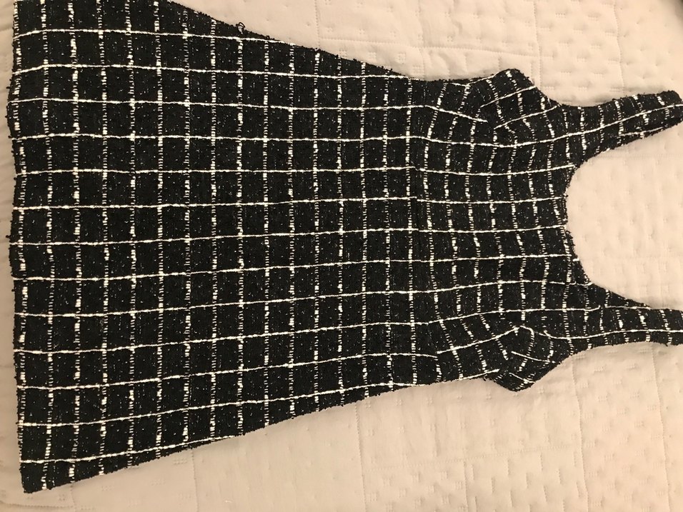 Mango Siyah Ekoseli Triko Mini Elbise - Görsel 2