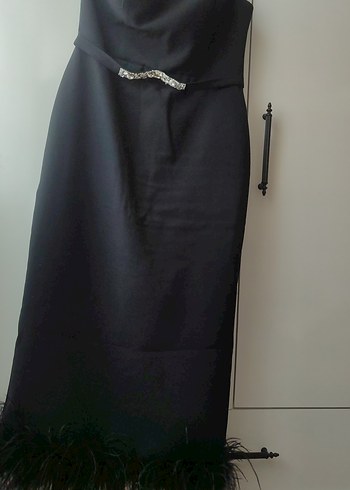 Siyah Straplez Uzun Abiye Elbise - Görsel 2