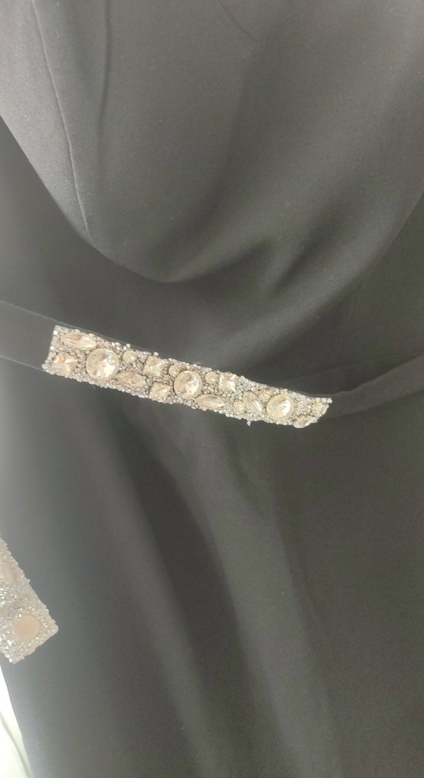 Siyah Straplez Uzun Abiye Elbise - Görsel 5