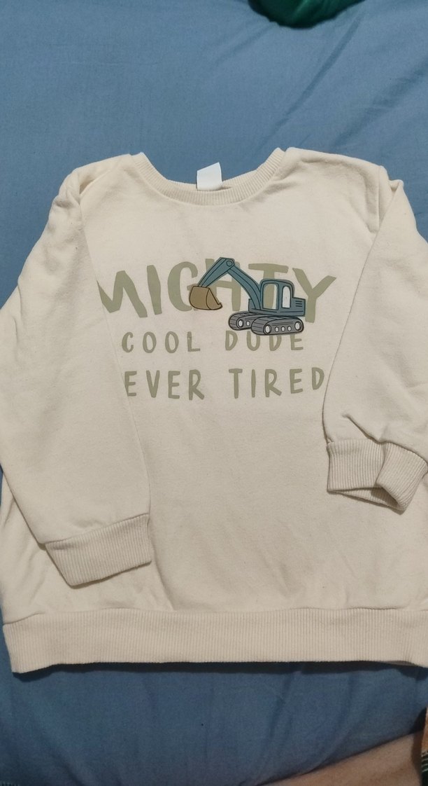 Pamuklu Erkek Çocuk Beyaz Baskılı Sweatshirt - Görsel 3