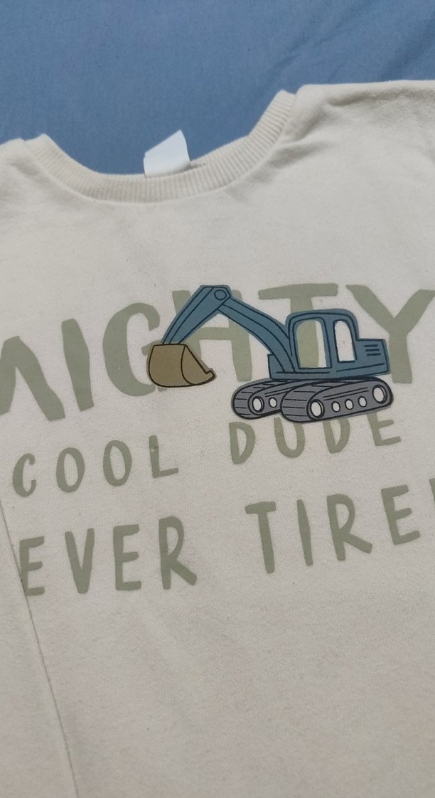 Pamuklu Erkek Çocuk Beyaz Baskılı Sweatshirt - Görsel 2