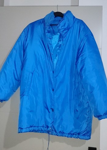 Mavi Düğmeli Kadın Kışlık Ceket - Görsel 2