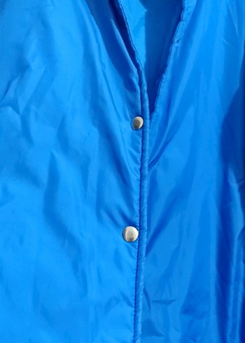 Mavi Düğmeli Kadın Kışlık Ceket - Görsel 3