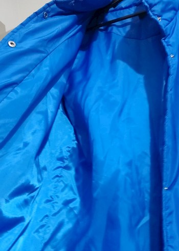 Mavi Düğmeli Kadın Kışlık Ceket - Görsel 4