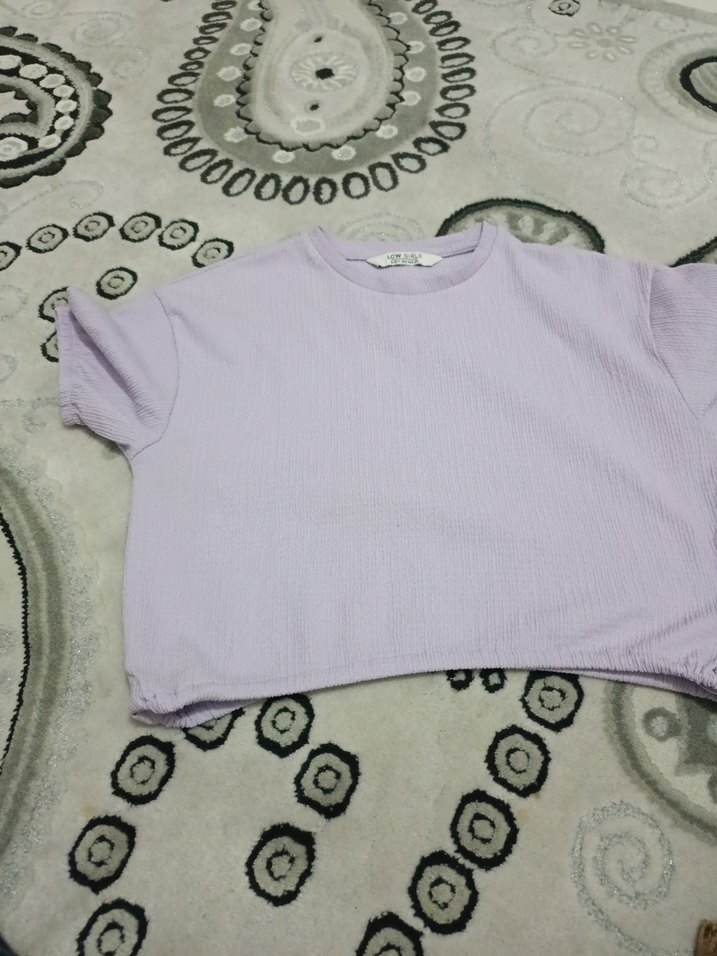 LCW Girls Mor Uzun Kollu Basic Tişört - Görsel 2